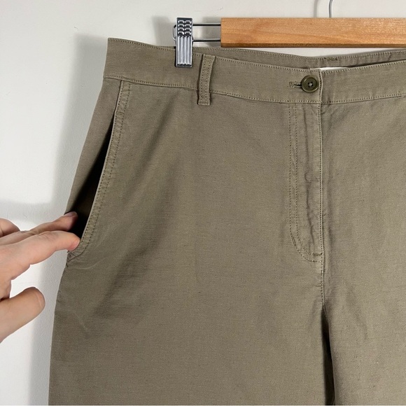Eileen Fisher Cotton Hemp Tapered Pants in Tarragon Green Size 16 Ankle Pocketa - Picture 14 of 15